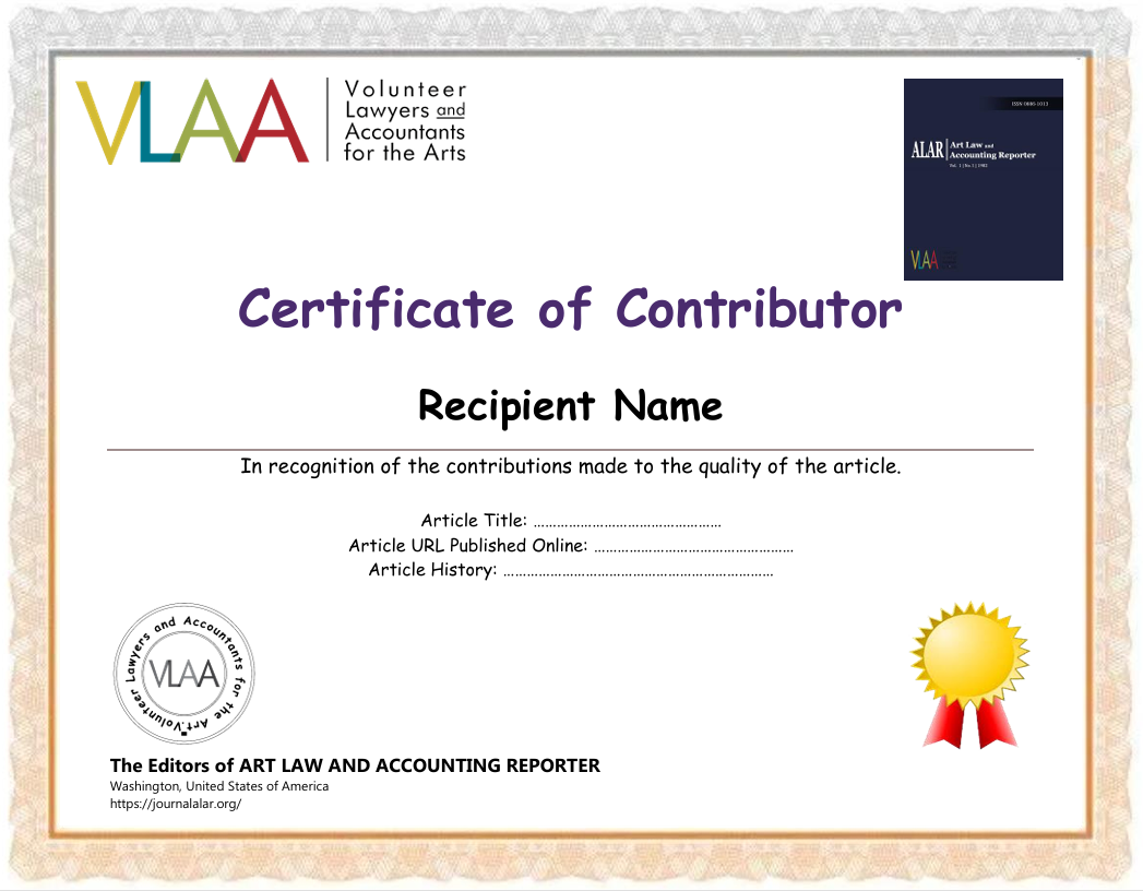 Certificate of Contributor